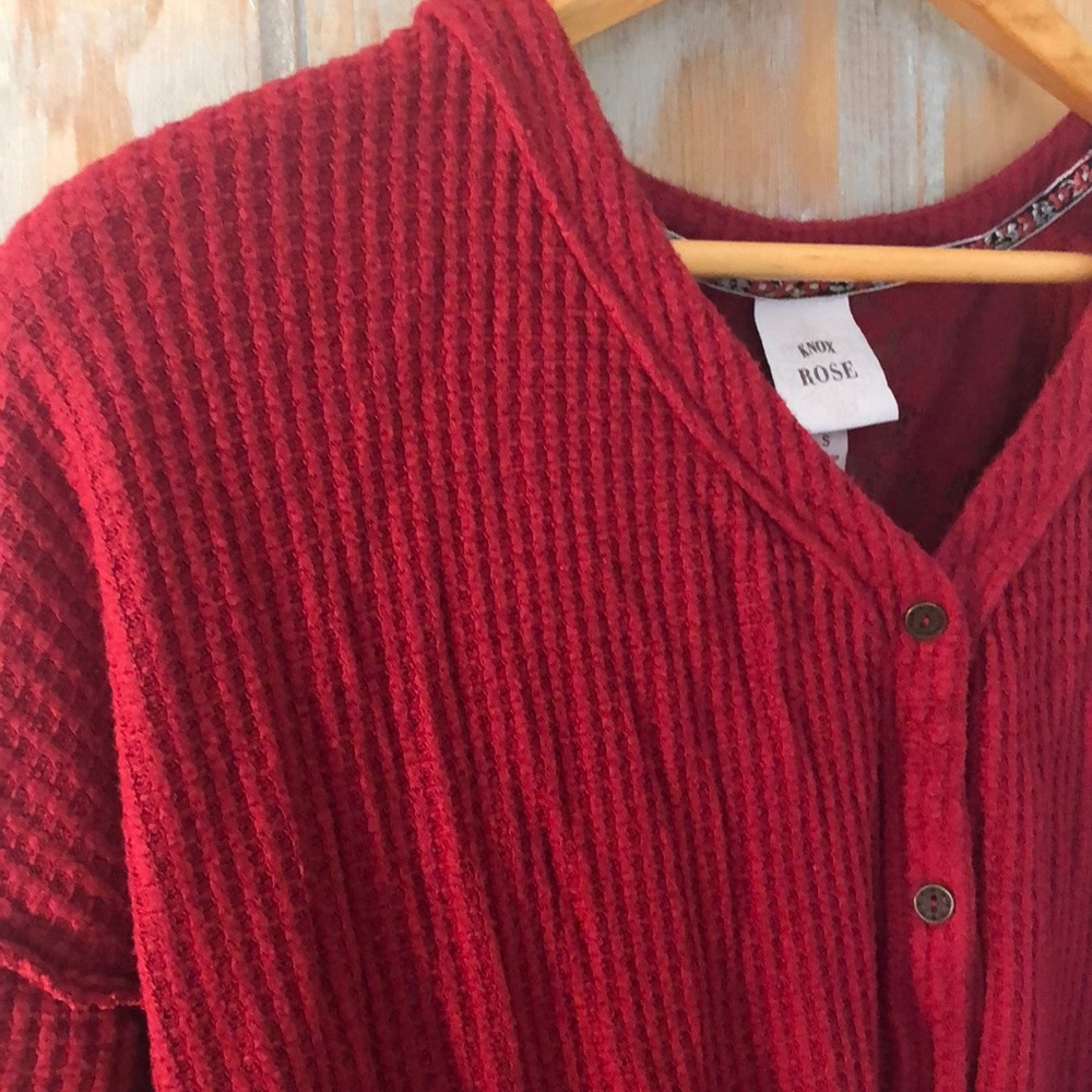 Target Knox Rose Red Hi-Lo Knotted Waffle Small